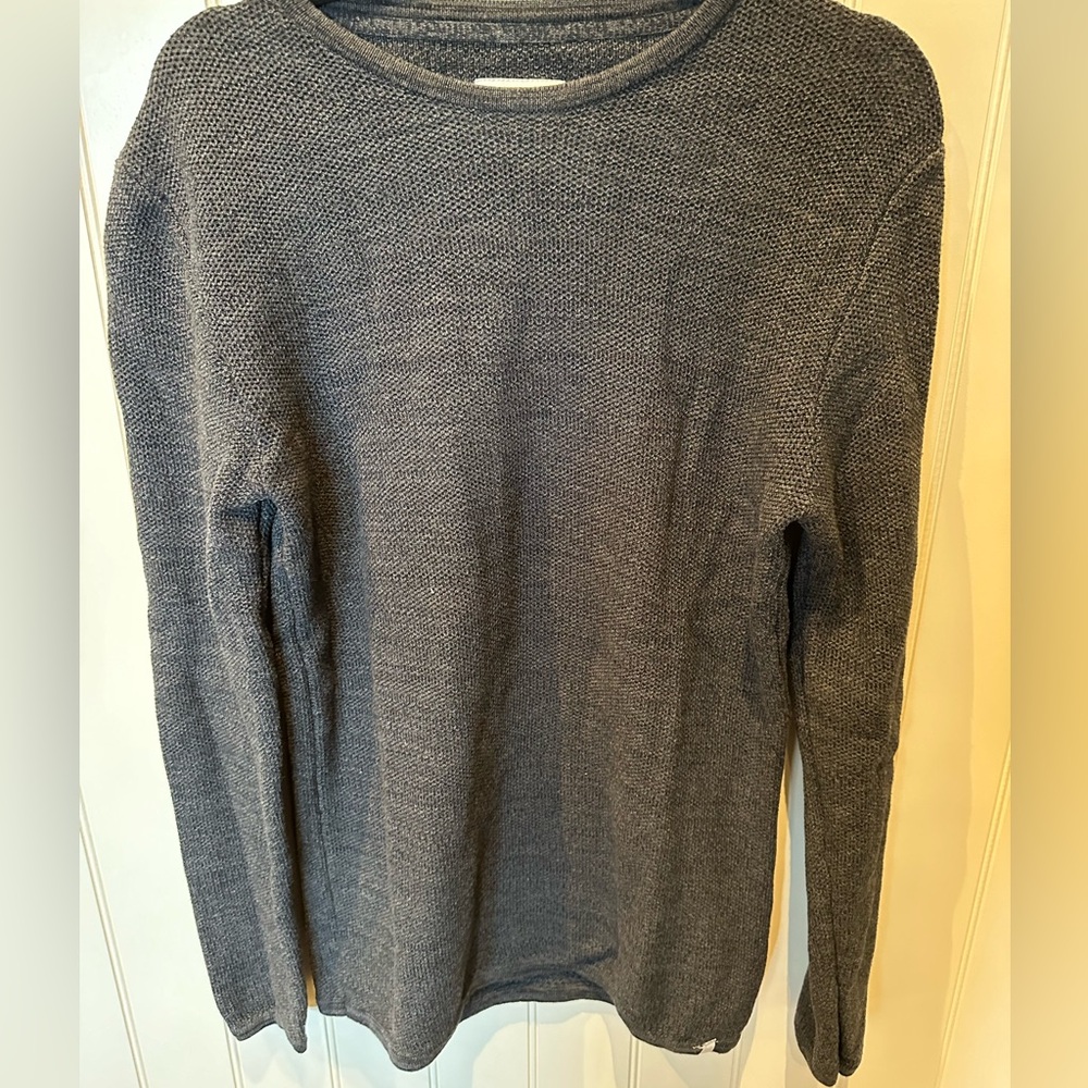 Minimum Mens Small Grey Knit Crew Neck Sweater